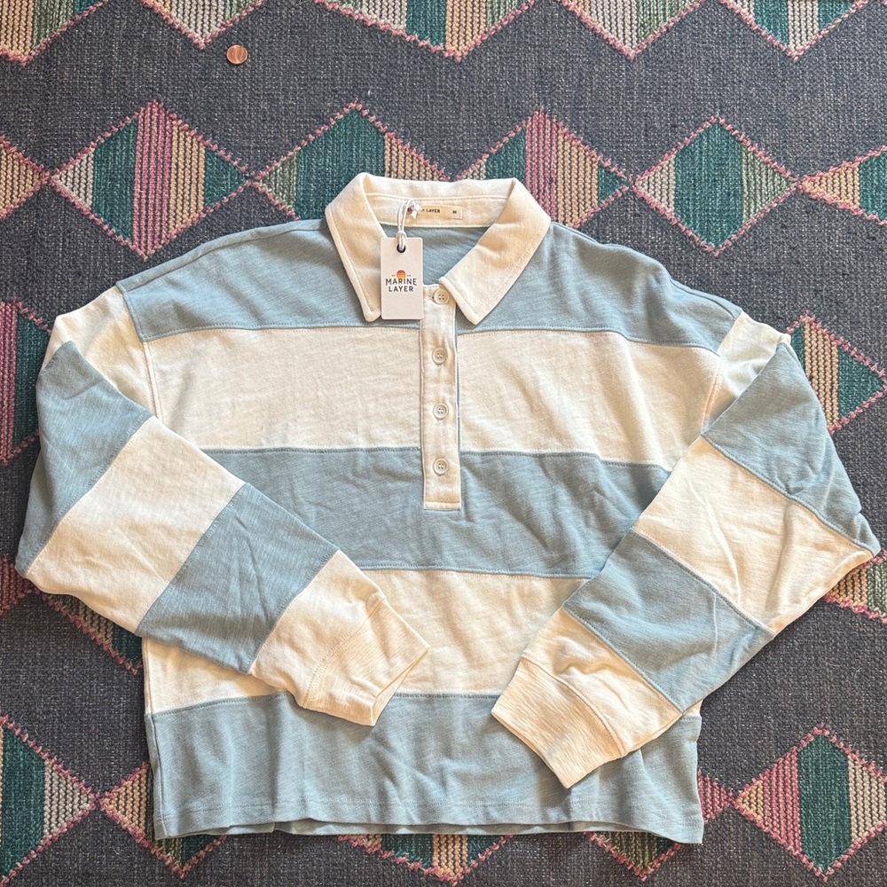 Marine Layer Rugby - Blue and Cream Stripes